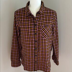 Old Navy Pink and Orange Checkered Shirt